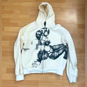 Y2K Zip Up Hoodie Stitch LC size M